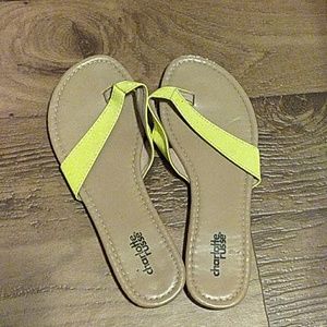 Neon Yellow flip flops